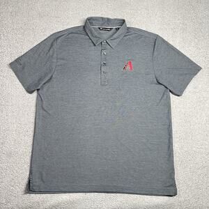 Travis Mathew Polo Shirt Mens XL Gray Arizona Diamondbacks Golf Stretch MLB Logo